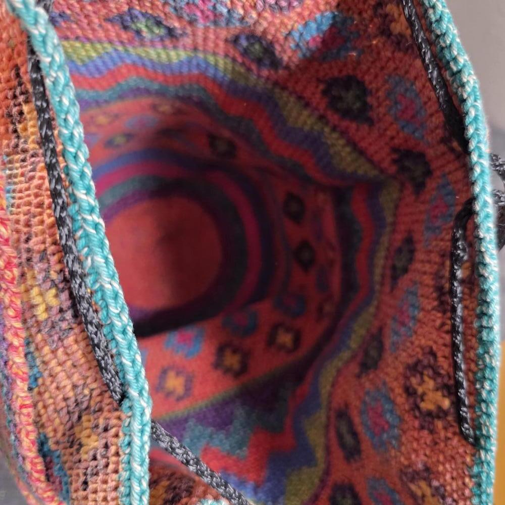Oaxaca Mochila Bucket Purse Cross-Body Shoulder Bag - Picture 9 of 10